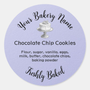 Homemade Cake Business Baking Label Purple