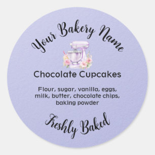 Homemade Cake Business Logo Baking Label Purple