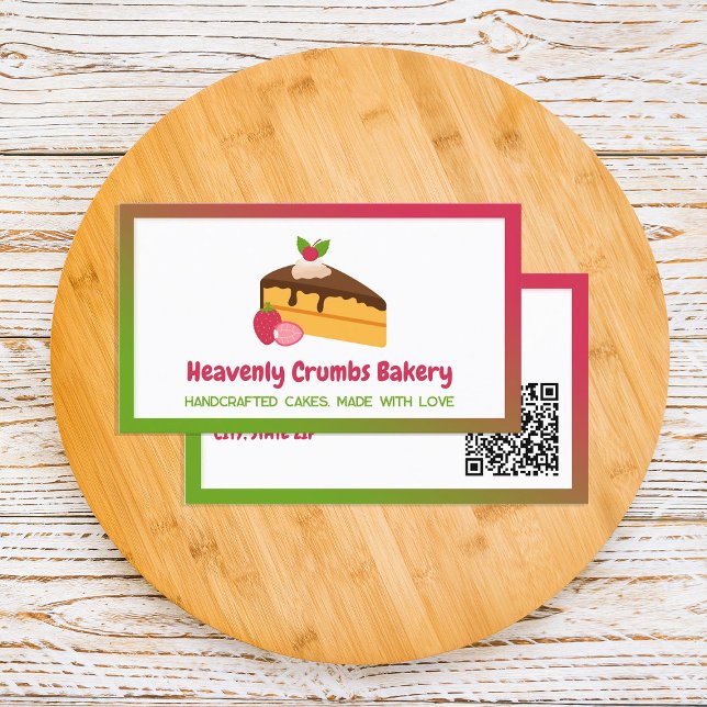 Homemade Cake Custom QR Business Card (Homemade Cake Custom QR Business Cards)