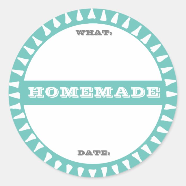 homemade canning jar write on pastel cute classic round sticker (Front)