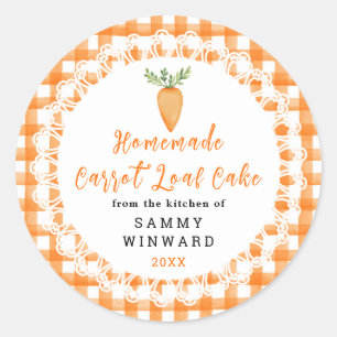 Homemade Carrot Loaf Cake Label