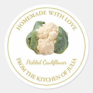 Homemade Cauliflower Pickle Label White