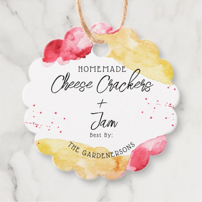 Homemade Cheese Crackers & Jam  Favour Tags (Front)
