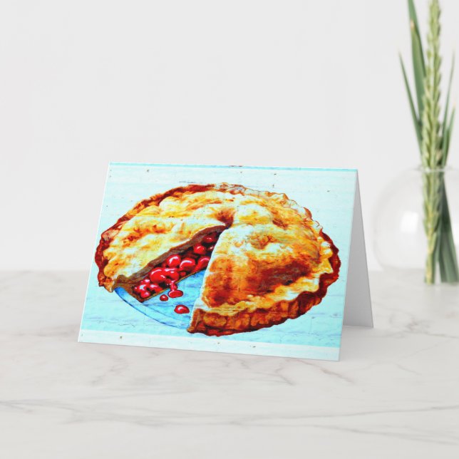homemade cherry  pie greeting card (Front)