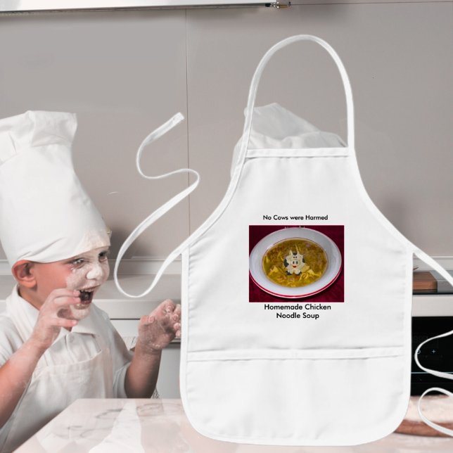 Homemade Chicken Noodle Soup No Cows Kids Apron (Homemade Chicken Noodle Soup No Cows Kids' Apron)