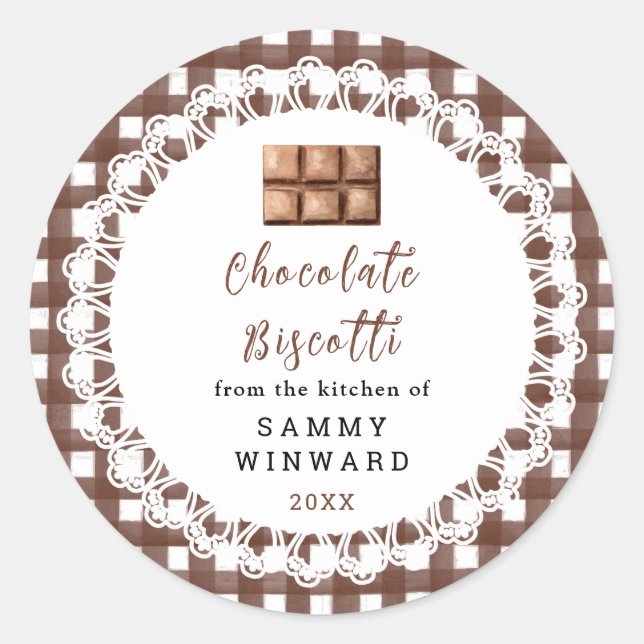 Homemade Chocolate Biscotti Label (Front)