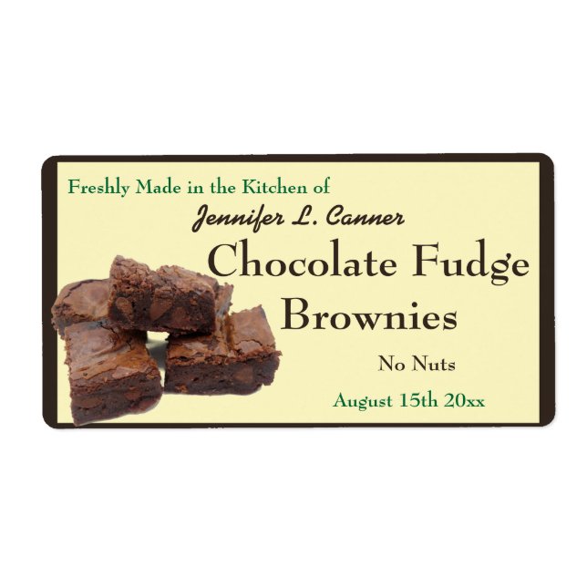 Homemade Chocolate Brownies Packaging (Front)