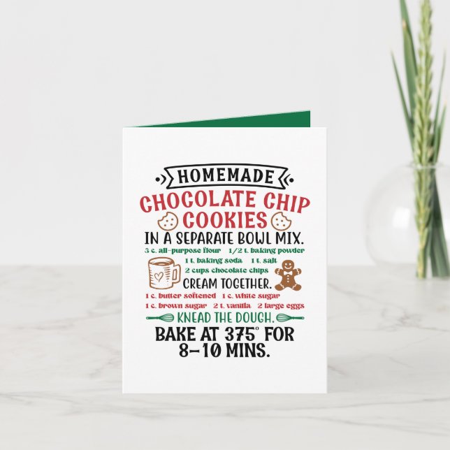 Homemade chocolate chip cookies customizable holiday card (Front)