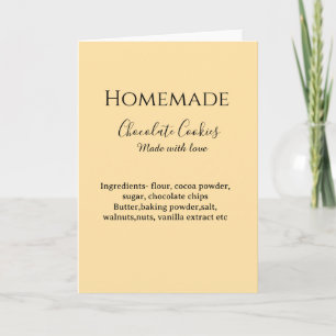 Homemade chocolate cookies made with love add text card