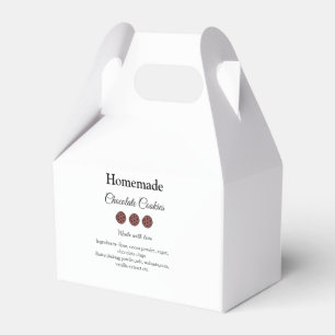 Homemade chocolate cookies made with love add text favor box