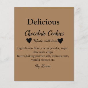 Homemade chocolate cookies made with love add text flyer