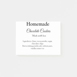 Homemade chocolate cookies made with love add text post-it notes