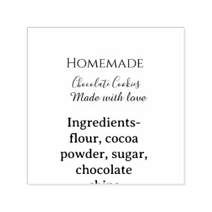 Homemade chocolate cookies made with love add text self-inking stamp