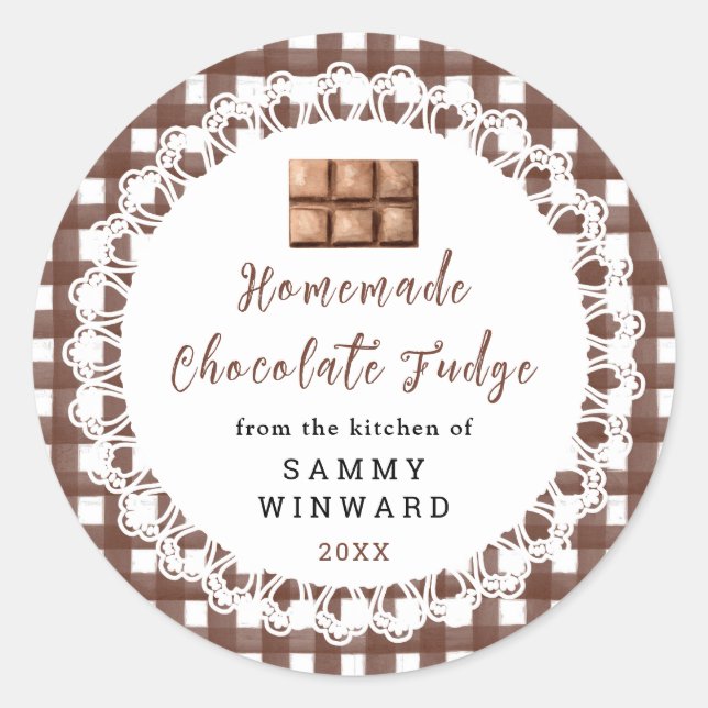 Homemade Chocolate Fudge Label (Front)