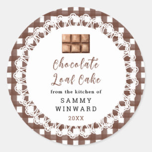 Homemade Chocolate Loaf Cake Label