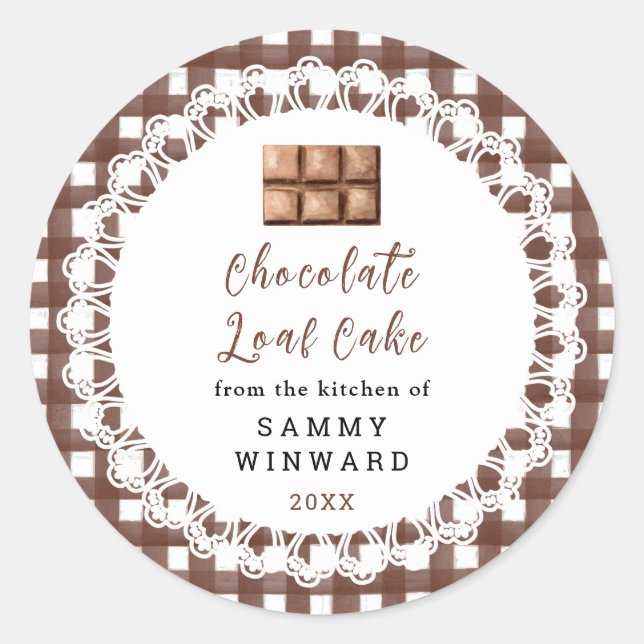 Homemade Chocolate Loaf Cake Label (Front)
