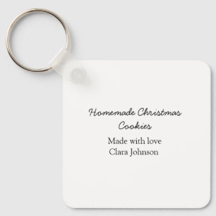 Homemade Christmas cookies made with love add name Keychain