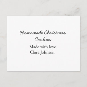 Homemade Christmas cookies made with love add name Postcard