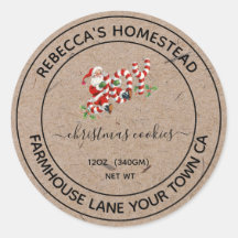 Homemade Christmas Cookies Vintage Santa Labels