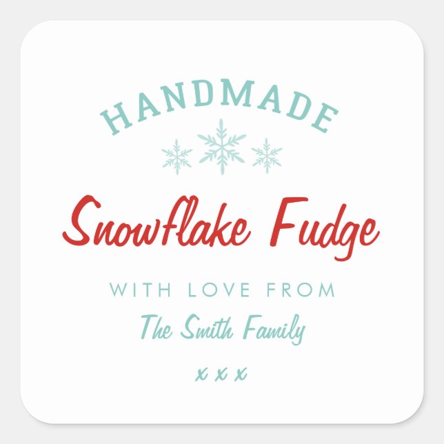 Homemade Christmas gift snowflake baking sticker (Front)