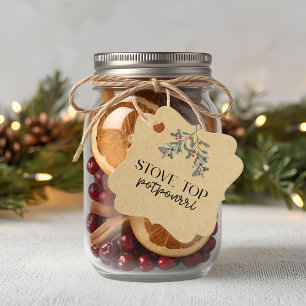 Homemade Christmas Stovetop Potpourri Holiday Gift Favour Tags