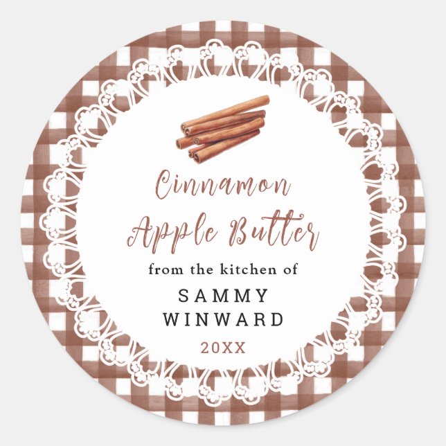 Homemade Cinnamon Apple Butter Label (Front)