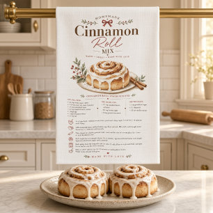 Homemade Cinnamon Roll Recipe Christmas Kitchen Towel