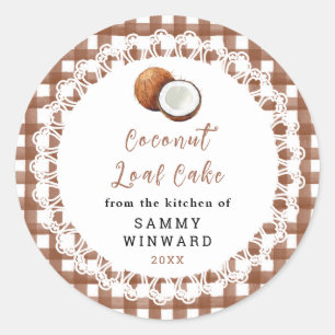 Homemade Coconut Loaf Cake Label