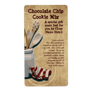 Homemade Cookie Mix Gift Jar Labels, Personalized