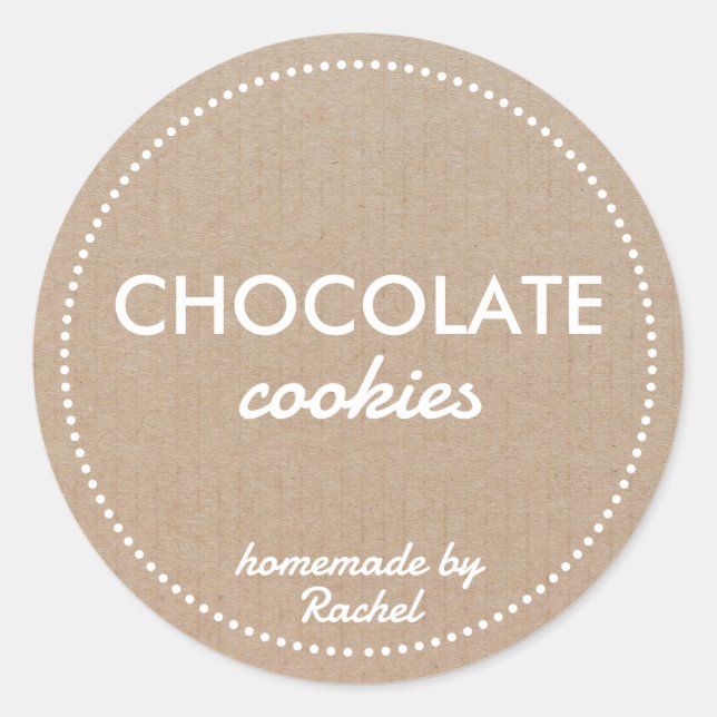 Homemade Cookie Vintage Modern Rustic Classic Round Sticker (Front)