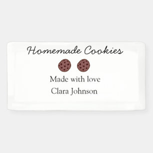 Homemade cookiers add your text name custom  throw banner