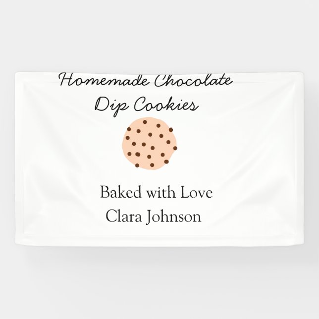 Homemade cookiers add your text name custom  throw banner (Horizontal)