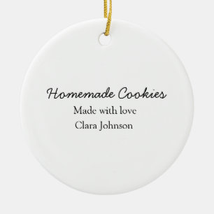 Homemade cookiers add your text name custom throw ceramic ornament