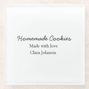 Homemade cookiers add your text name custom throw glass coaster