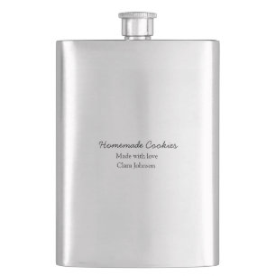 Homemade cookiers add your text name custom throw hip flask