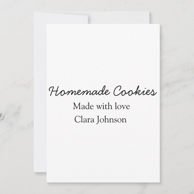 Homemade cookiers add your text name custom  throw holiday card (Front)