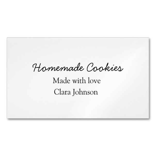 Homemade cookiers add your text name custom  throw 	Magnetic business card (Front)