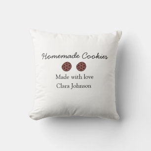 Homemade cookiers add your text name custom  throw pillow