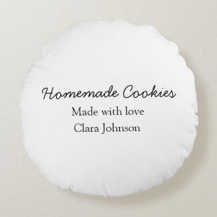 Homemade cookiers add your text name custom throw round pillow