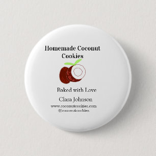 Homemade cookies coconut fresh name website social 2 inch round button