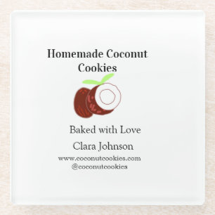 Homemade cookies coconut fresh name website social glass coaster