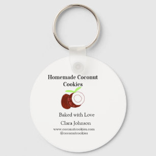 Homemade cookies coconut fresh name website social keychain