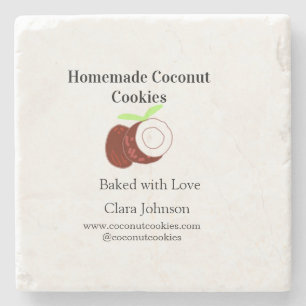Homemade cookies coconut fresh name website social stone coaster