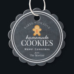 Homemade Cookies Gingerbread Man Chalkboard Favour Tags<br><div class="desc">This chic "baked with love" homemade cookies favour gift tag features a chalkboard background a gingerbread man. Personalize for your needs. You can find matching products at my store.</div>