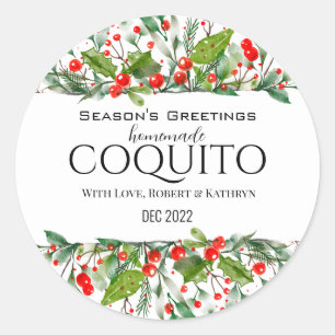 Homemade Coquito Personalized Classic Round Sticker