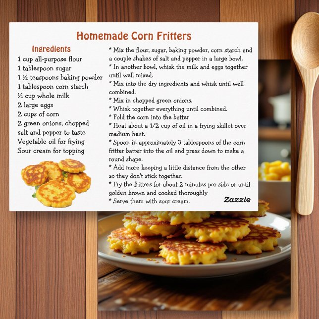 Homemade Corn Fritters Recipe Postcard (Creator Uploaded)