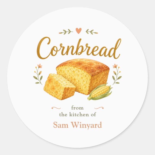 Homemade Cornbread Kitchen Label (Front)