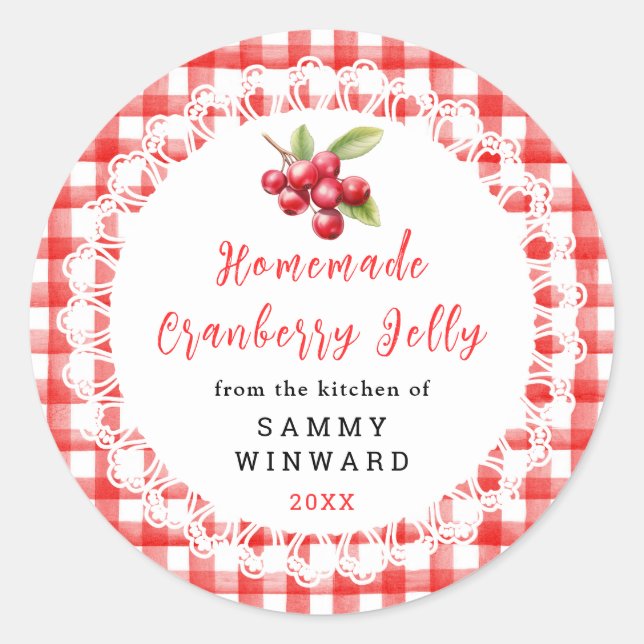 Homemade Cranberry Jelly Label (Front)