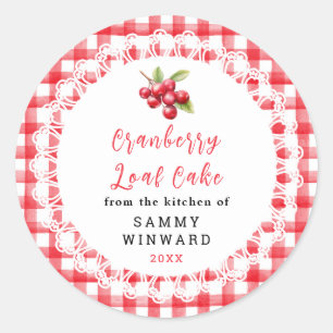 Homemade Cranberry Loaf Cake Label