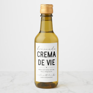Homemade Crema de Vie Eggnog Bottle Label